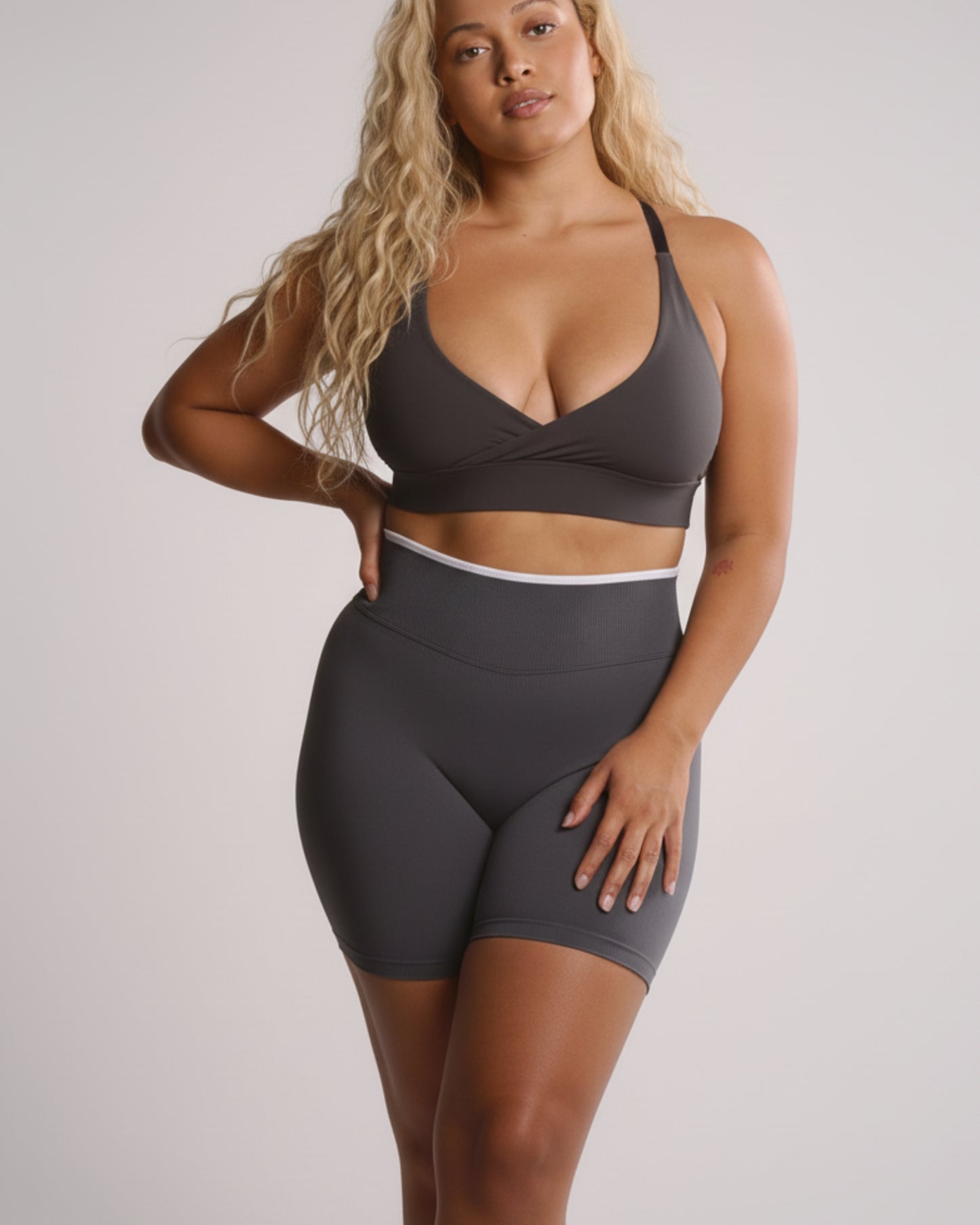 Harmony Seamless High Waist Biker - Grey