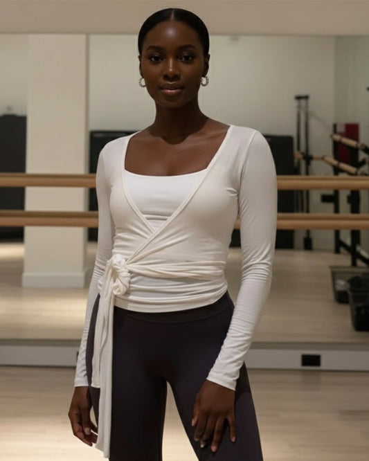 Breathe Wrap Top - Cloud White