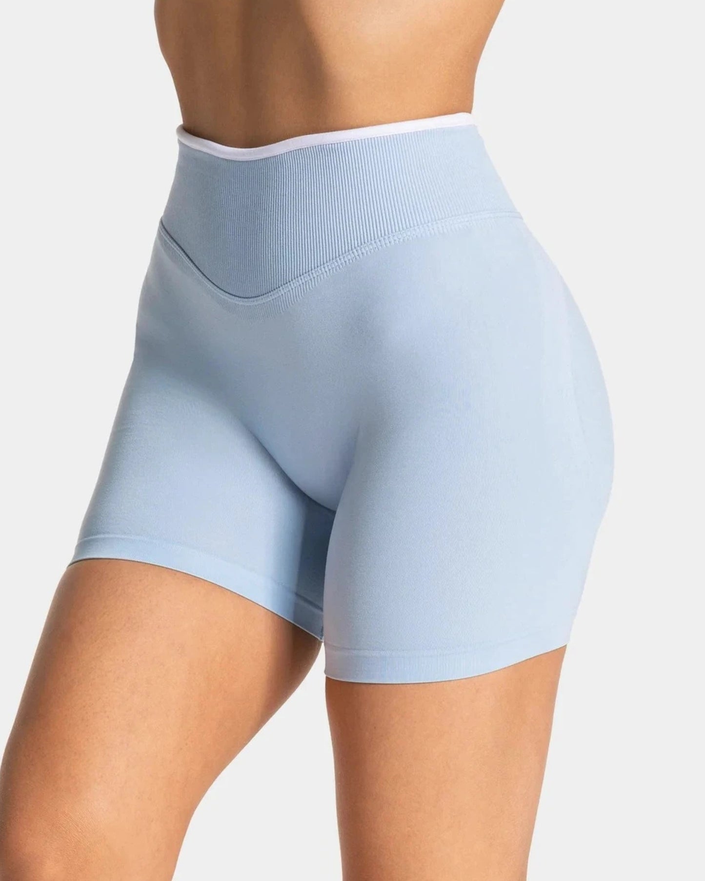 Harmony Seamless High Waist Biker - Sky Blue