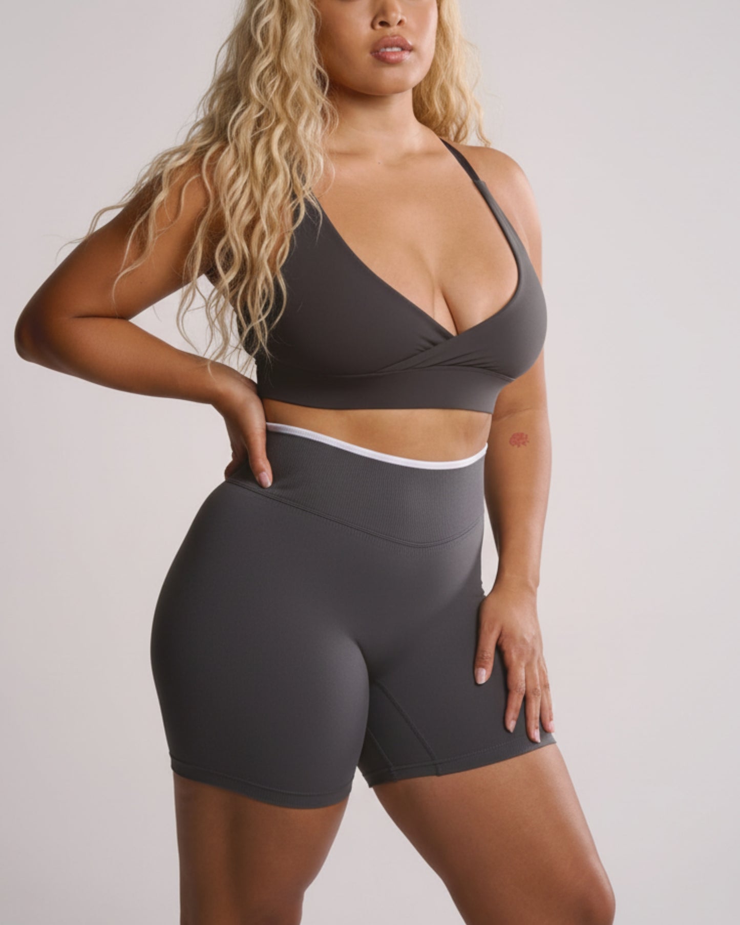 Harmony Seamless High Waist Biker - Grey