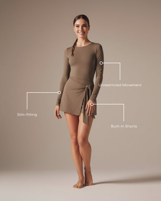 Transition Wrap Bodysuit - Mocha Brown