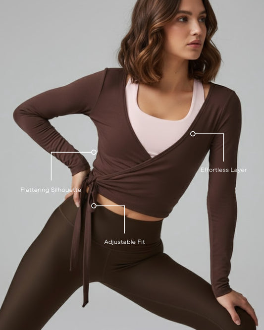 Breathe Wrap Top - Coffee
