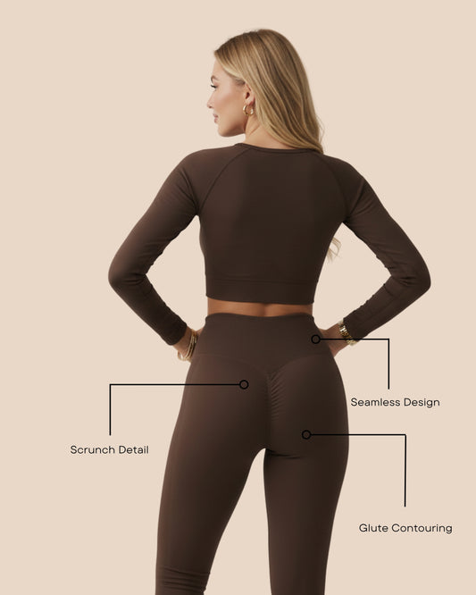 Serene Scrunch Leggings - Dark Brown