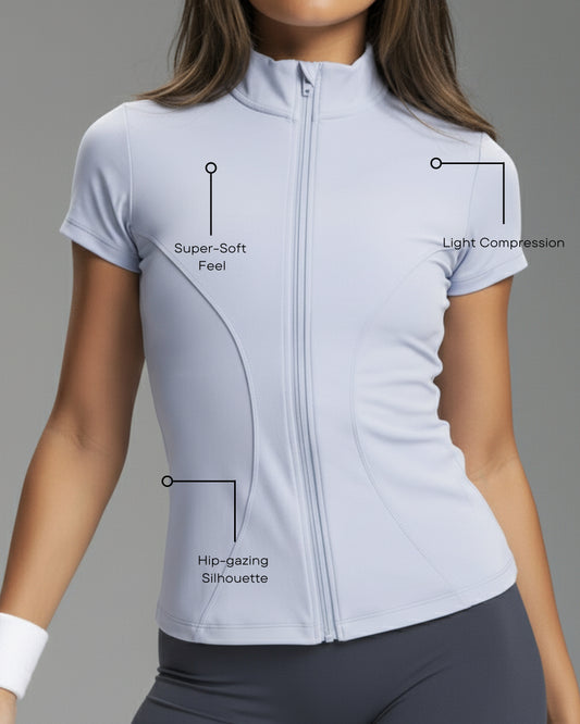 Alignment Zip Top - Butterfly Blue